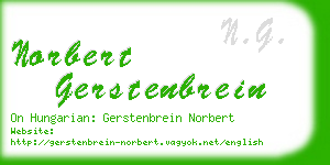 norbert gerstenbrein business card